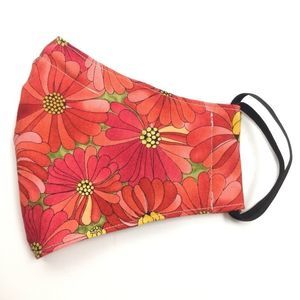 2/$15 - Flower Mask, Orange Pink Yellow Daisy Face Mask, Filti Filter